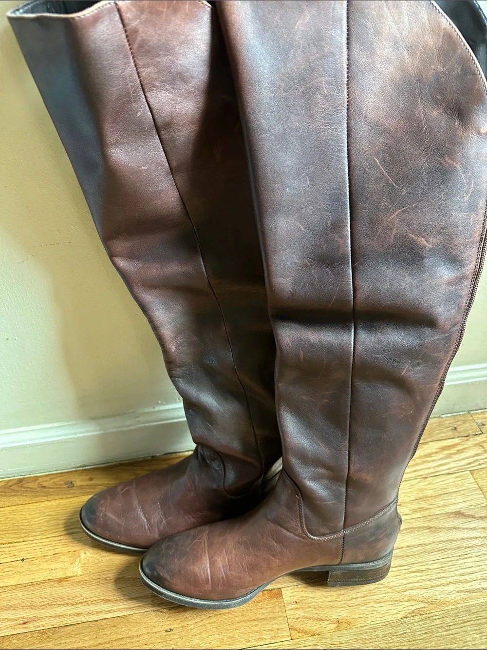 Classic Women's Tall Riding Boots in Brown